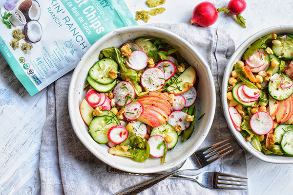 Rawcology Inc | Radish & Apple Chickpea Cucumber Salad