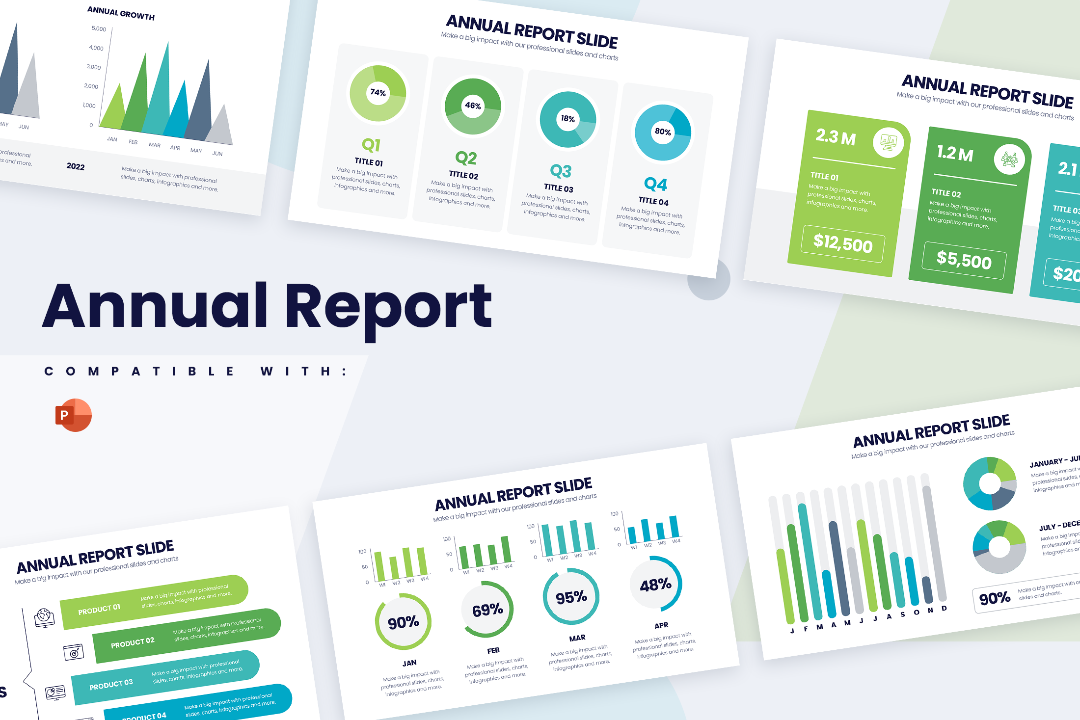 Annual Report Powerpoint Infographic Template Slidewalla