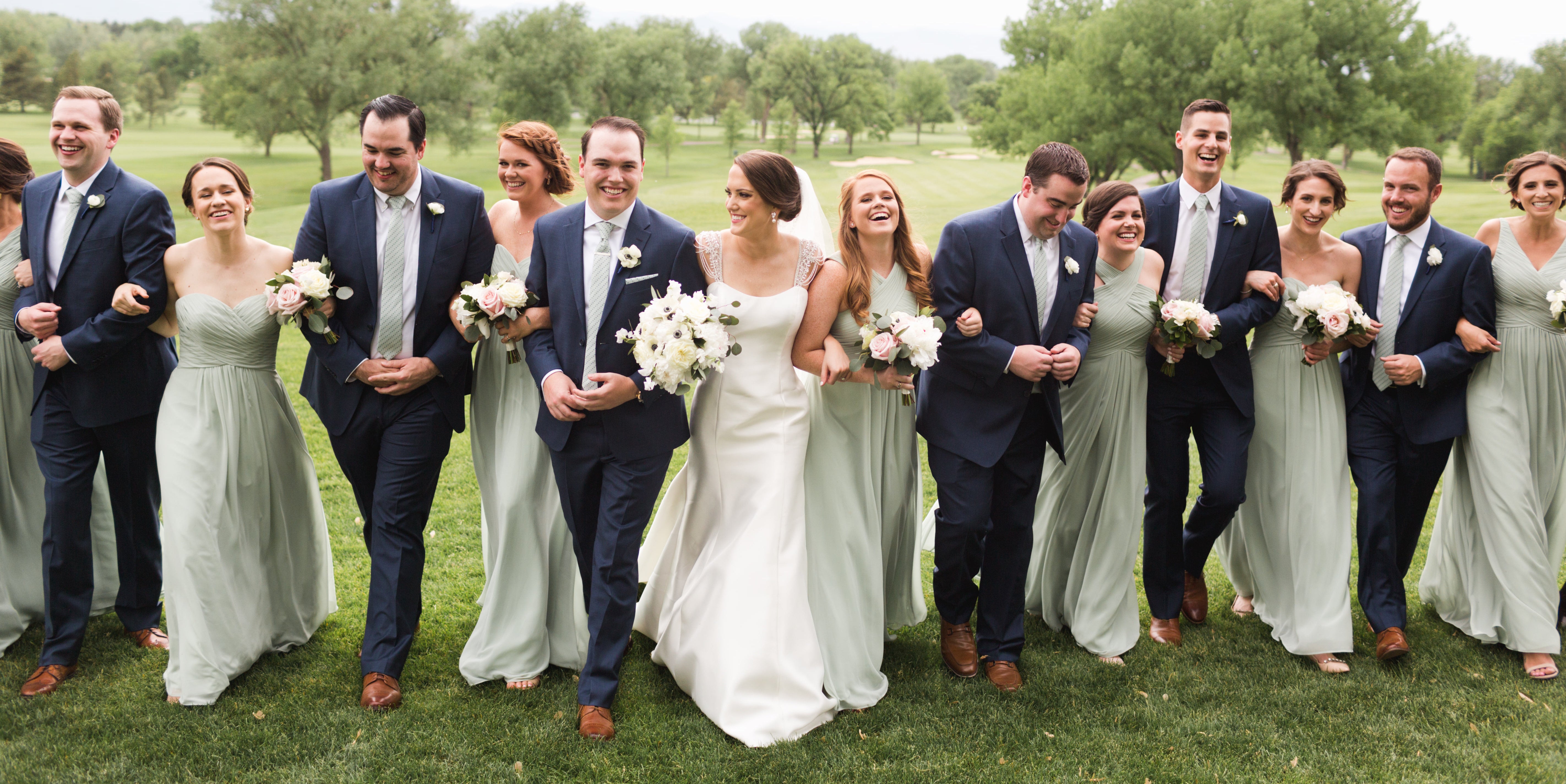 muted blue bridesmaid dresses