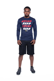 Grind Hard Shine Hard Navy (Performance Tee)