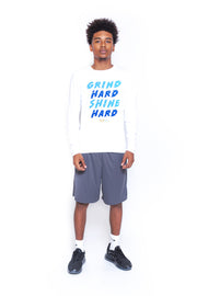 Grind Hard Shine Hard White (Performance Tee)