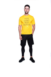 You Can't Buy Hustle - Short Sleeve Yellow w Black (Performance Tee)