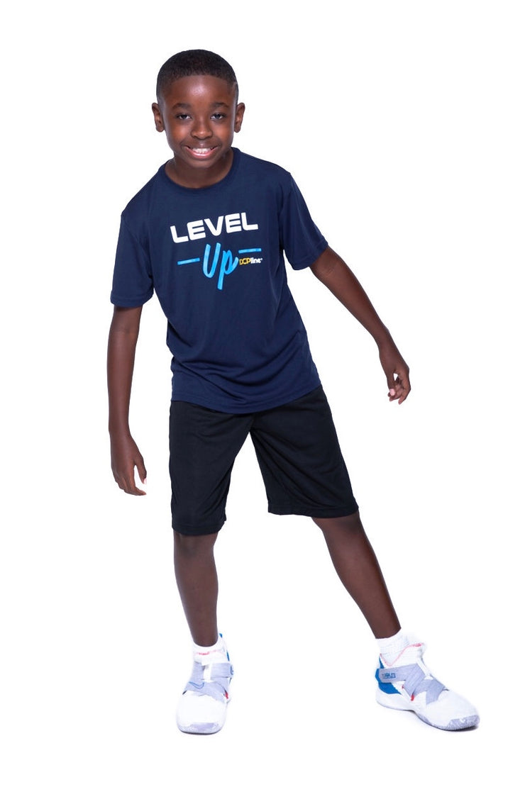 Level Up T-Shirt Kids Navy (Performance Tee)