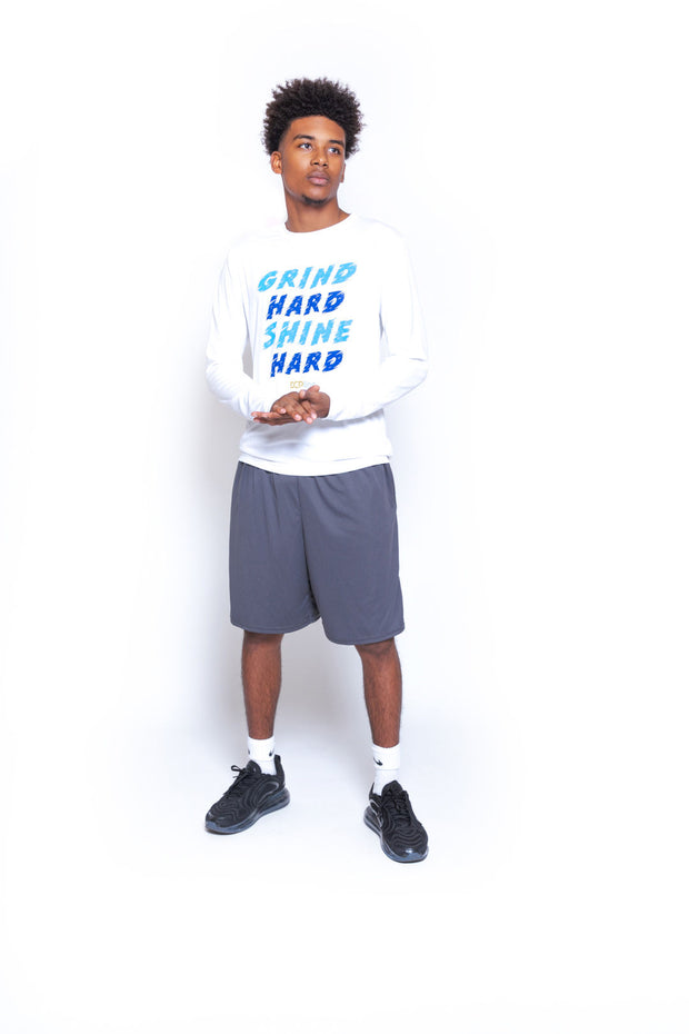 Grind Hard Shine Hard White (Performance Tee)