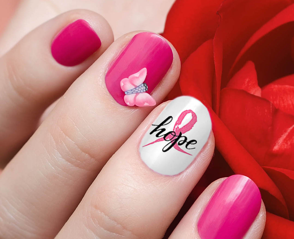 1. Breast Cancer Awareness Nail Art Decals - wide 7