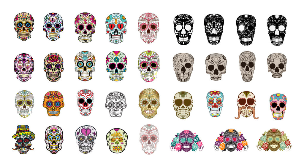 Day of the Dead Nail Decals - wide 5