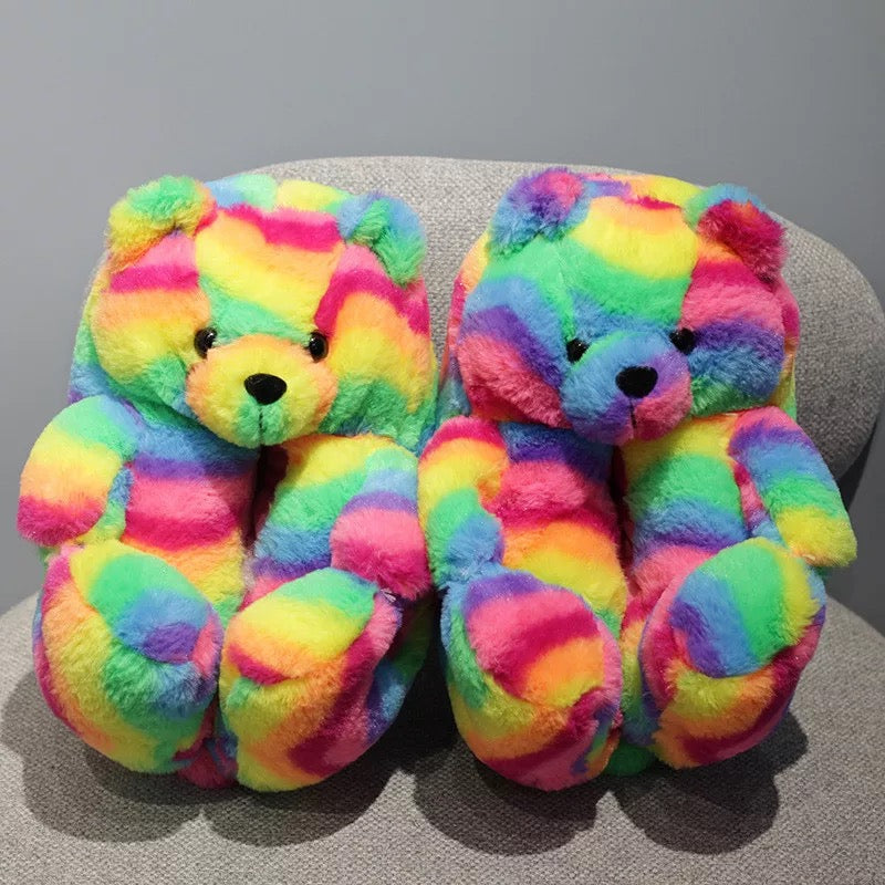 life size rainbow teddy bear