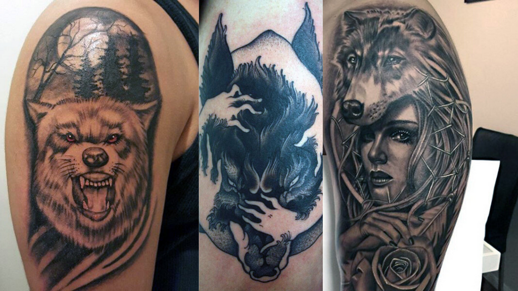 tatouage loup solitaire