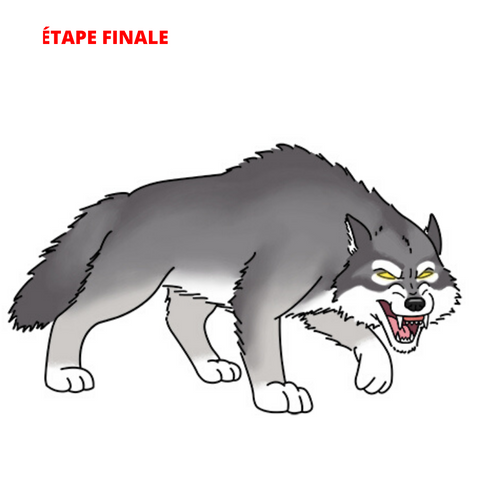 dessin facile de loup