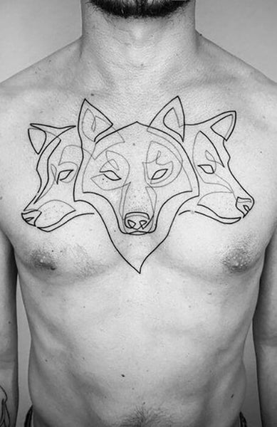 tatouage loup meute homme