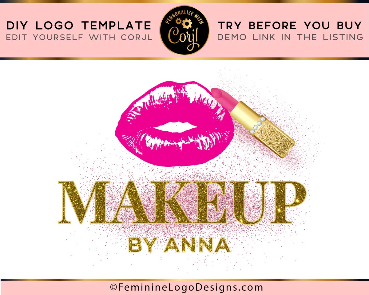 Lips logo, Lip logo, Makeup logo, Pink lips logo, Lipstick logo, Beaut