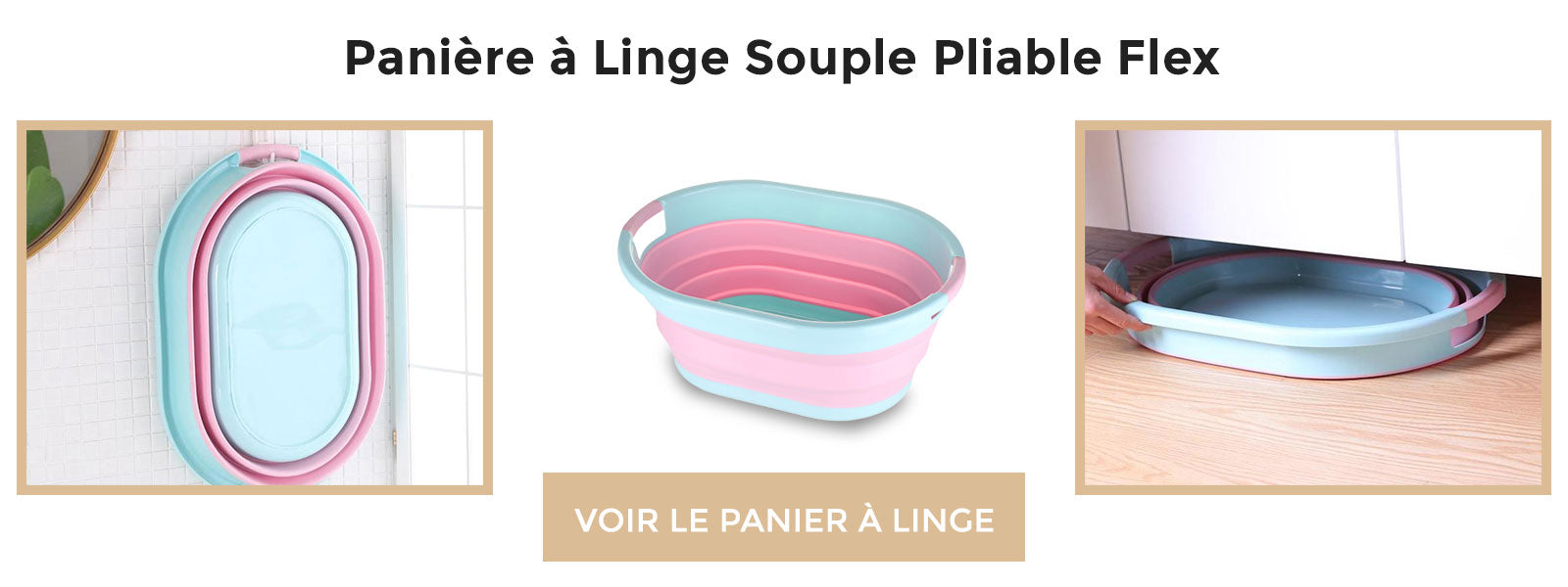 bannière Panière à Linge Souple Pliable Flex