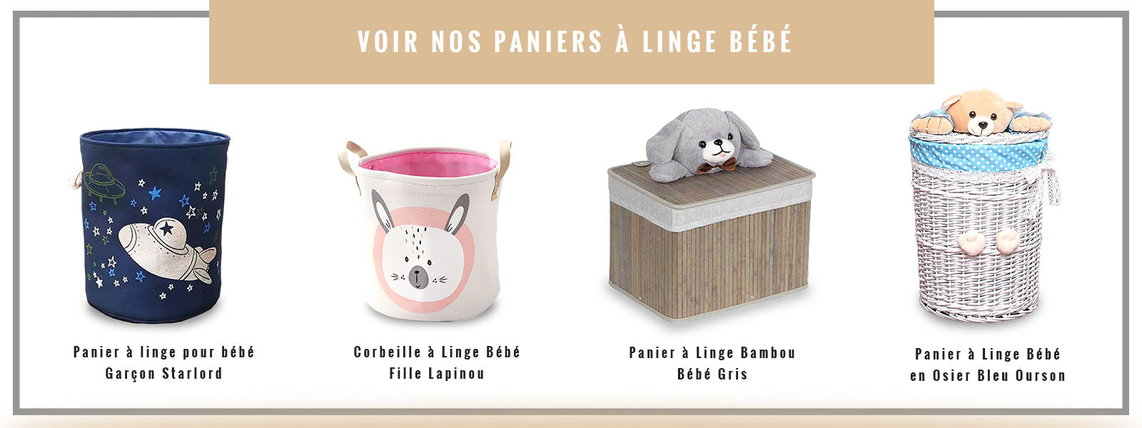 bannière collection paniers à linge pour bébé