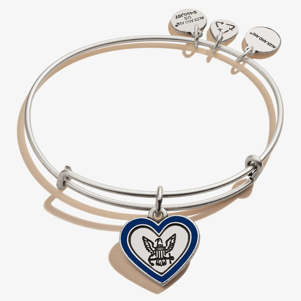 U.S. Navy Mom Charm Bangle Bracelet 