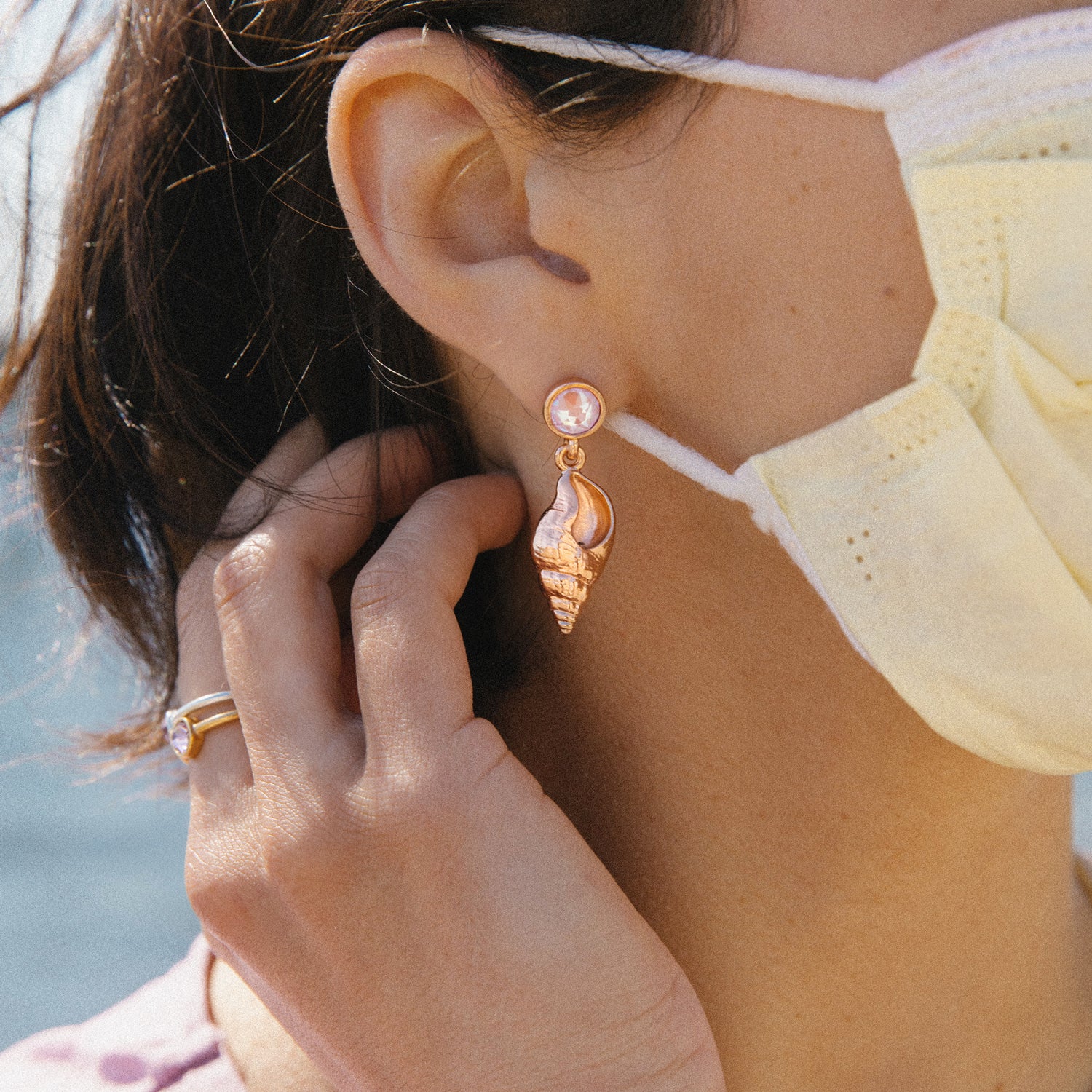 Conch Shell Drop Earrings