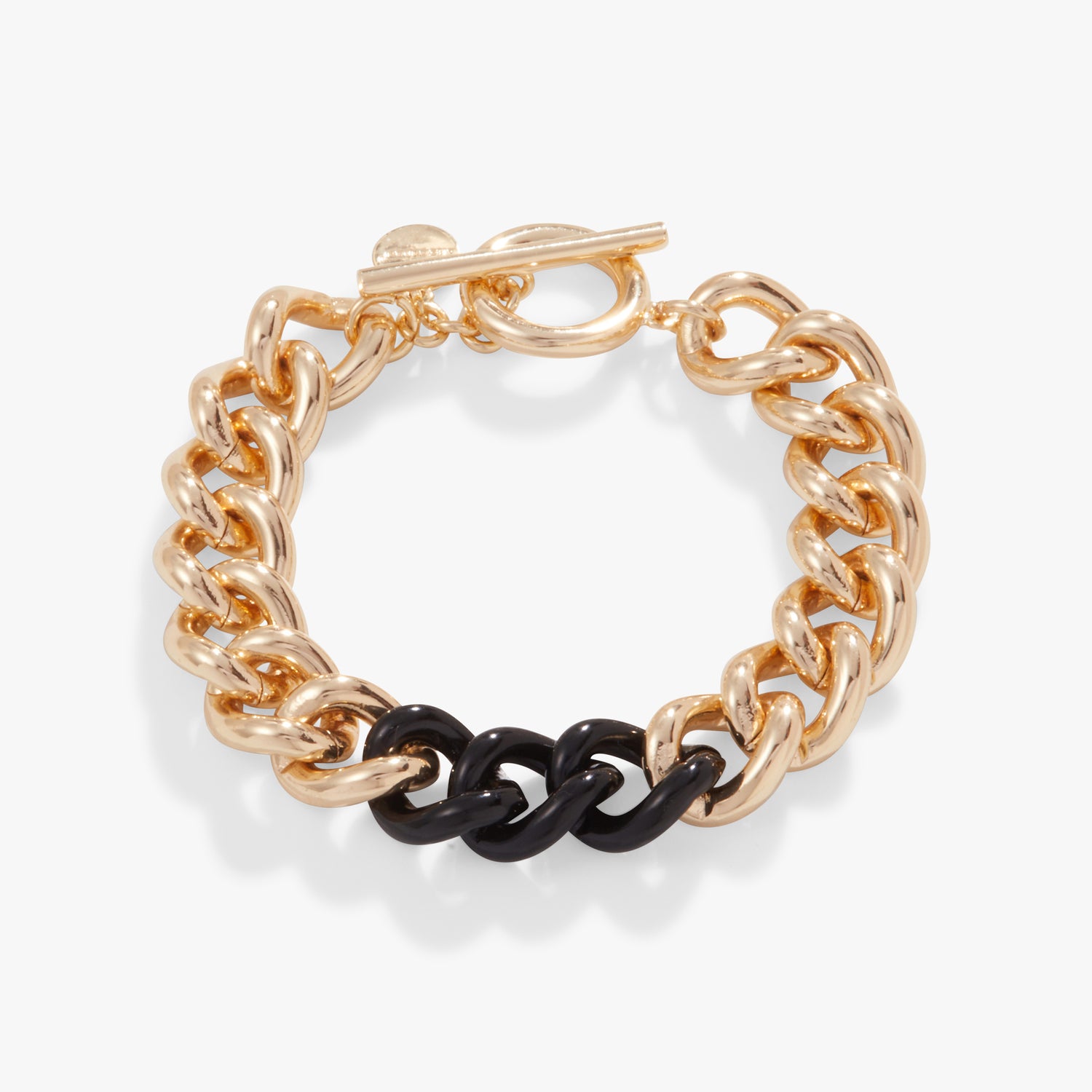 Color Block Chain Bracelet, Black