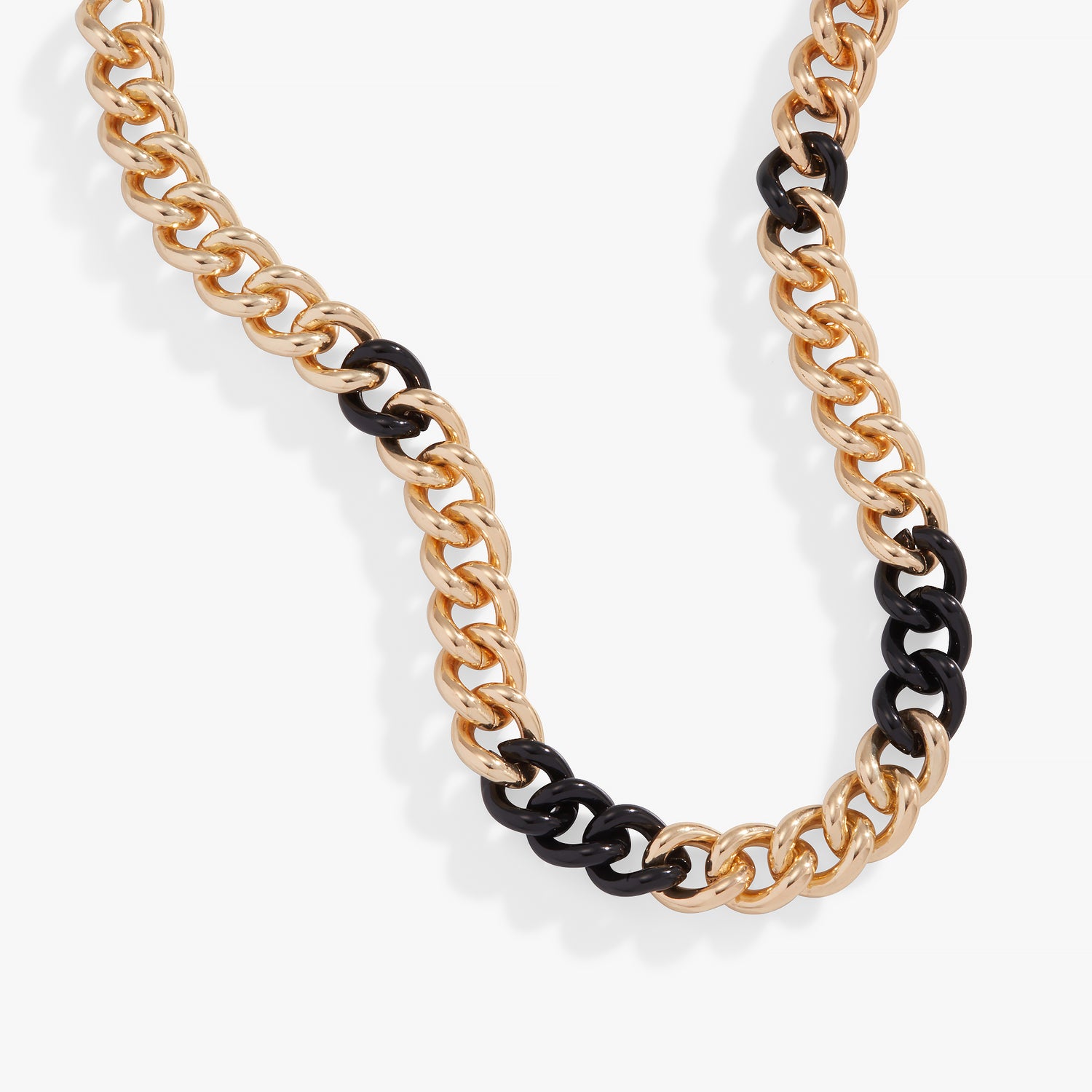 Color Block Chain Necklace, Black