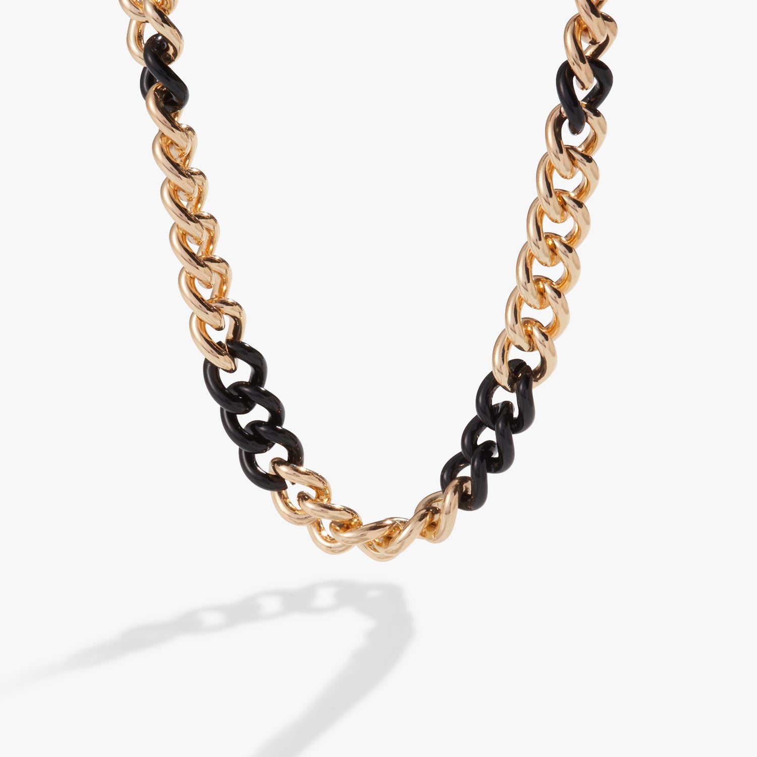 Color Block Chain Necklace, Black