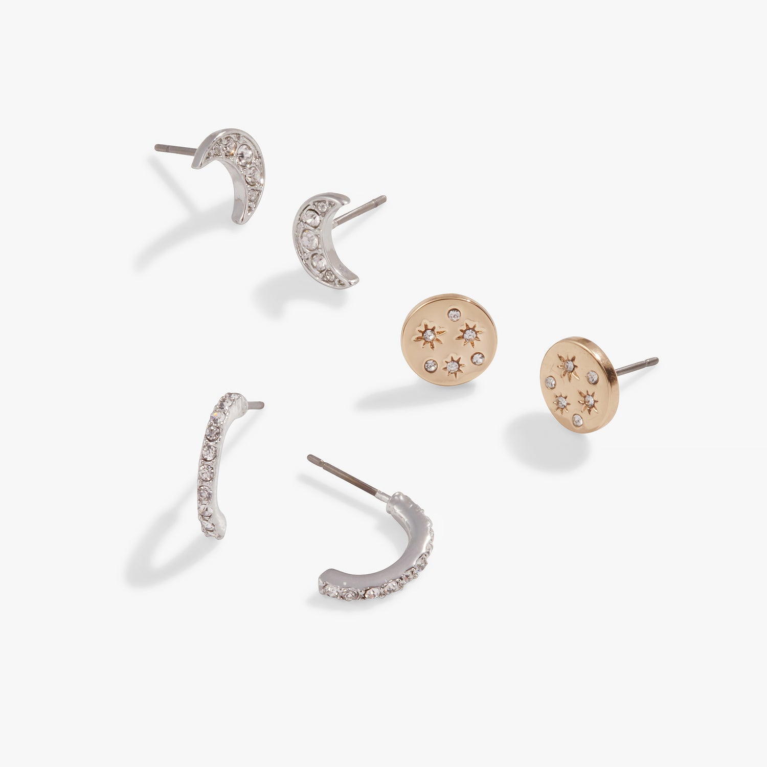 Pavé Celestial Earrings, Set of 3