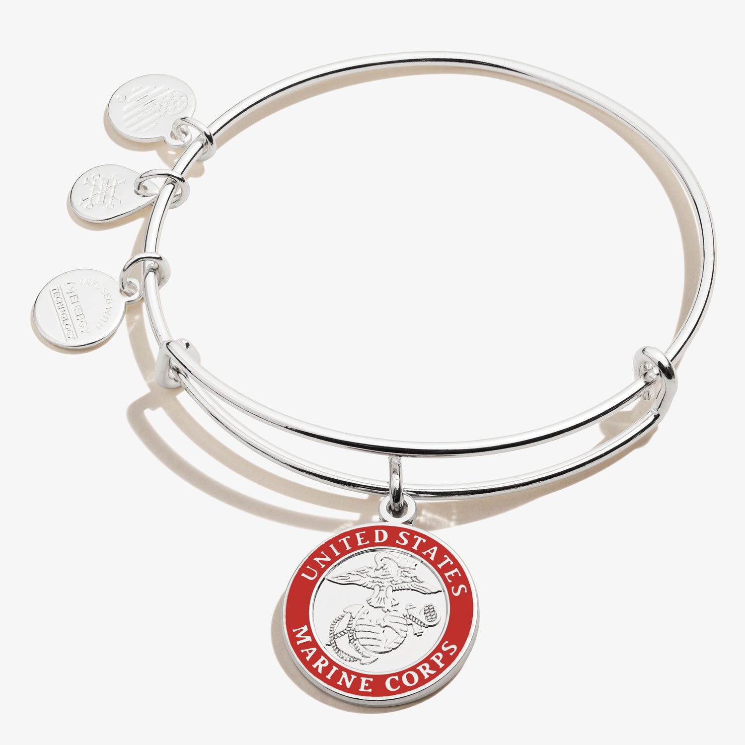 United States Marine Corps Charm Bangle, Shiny Silver, Alex and Ani