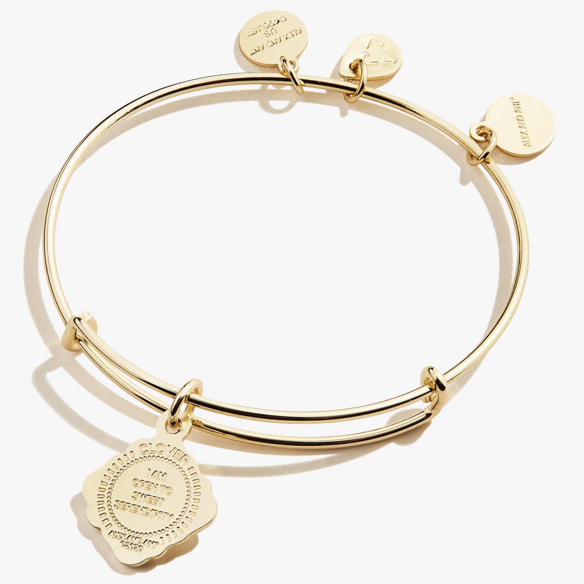 Back of Four Leaf Clover Charm Bangle