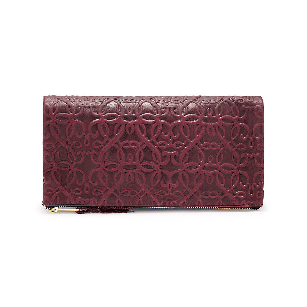 Fold Over Leather Clutch, Burgundy, Alex and Ani