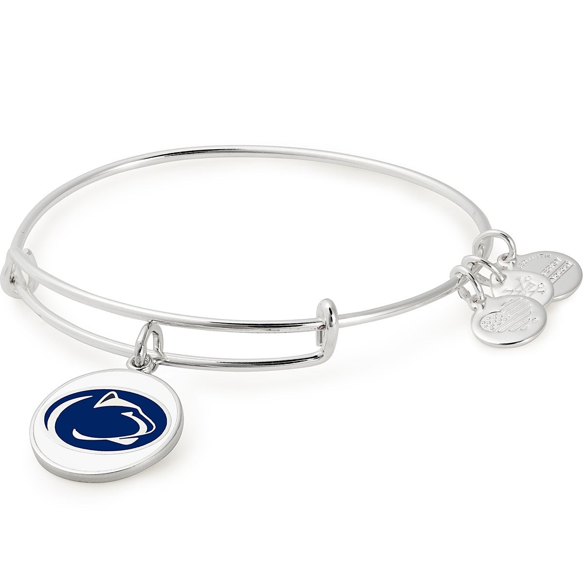 Pennsylvania State University Logo Charm Bangle, Shiny Silver, Alex and Ani