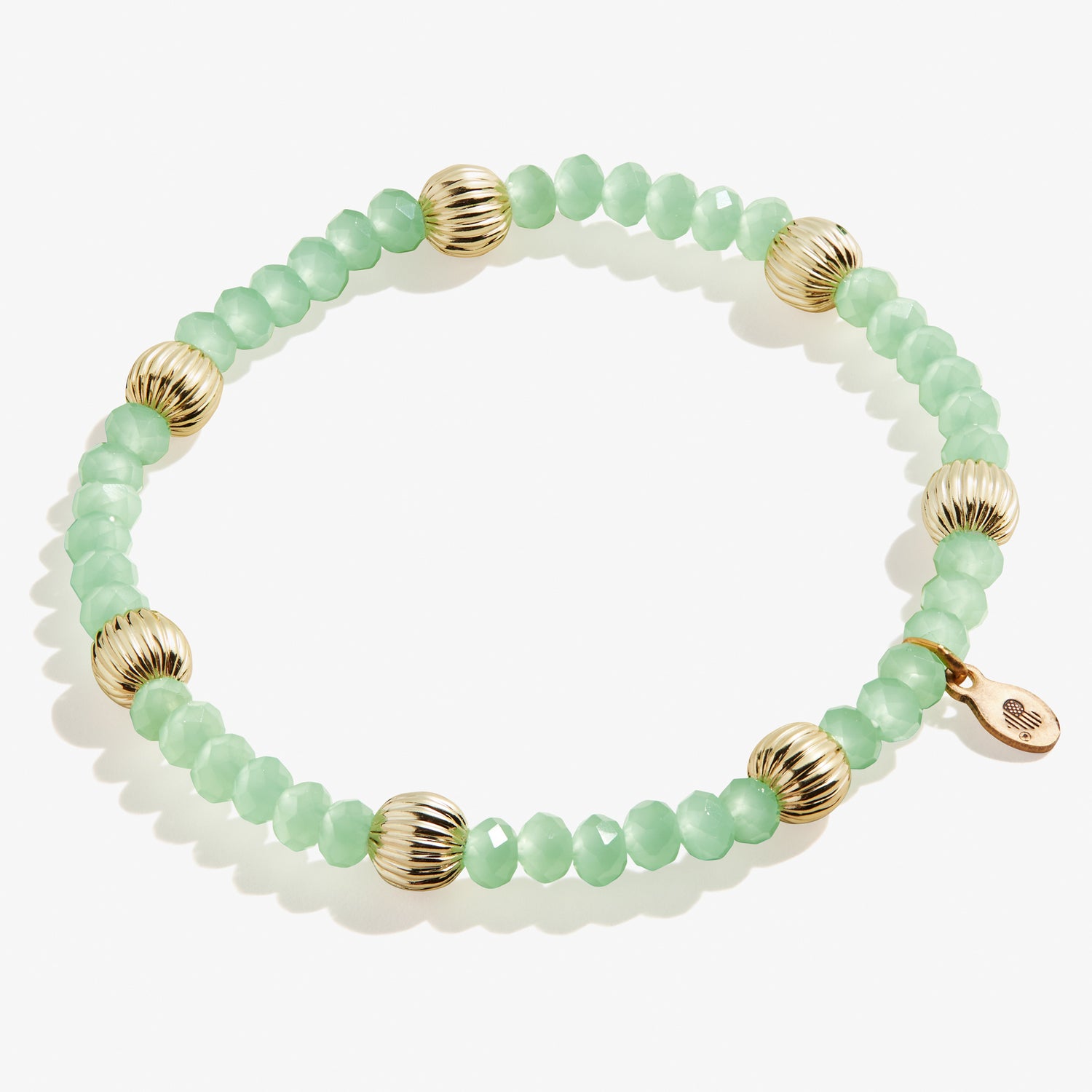 Green Beaded Stretch Bracelet, Medium