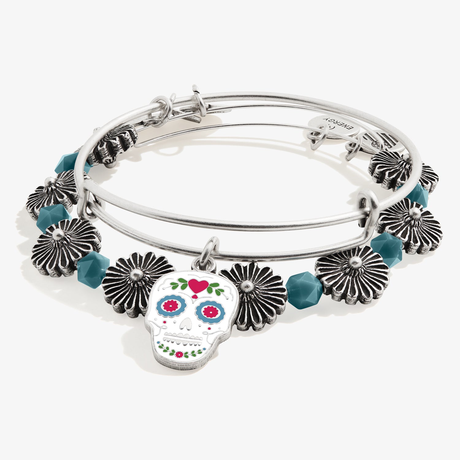 Calavera Charm Bangles, Set of 2