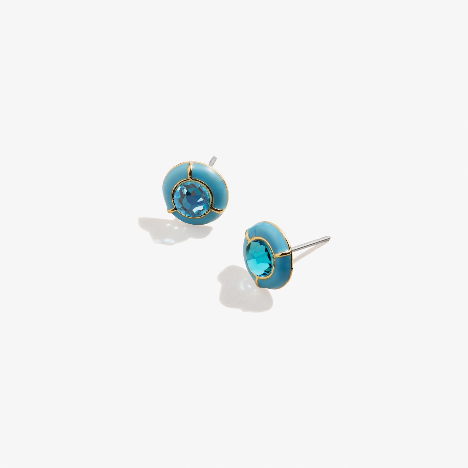 Crystal Stud Earrings, Sky Blue