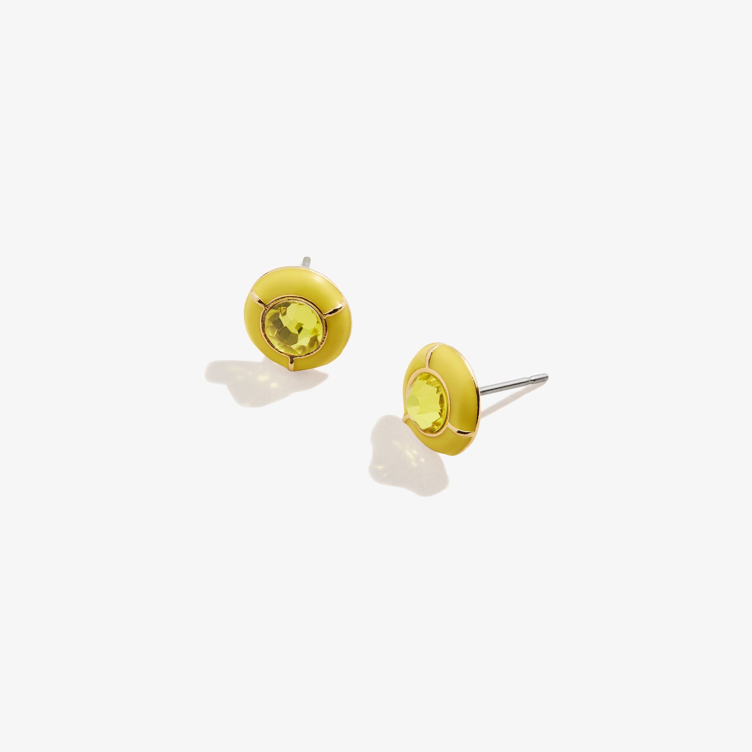 Crystal Stud Earrings, Yellow