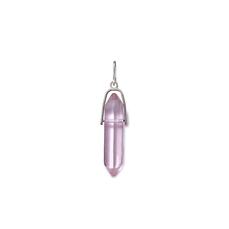 Light Amethyst Spike Necklace Pendant, June