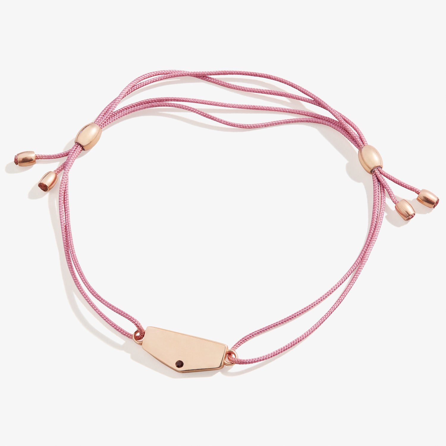 Engravable Shield Cord Bracelet, Mauve