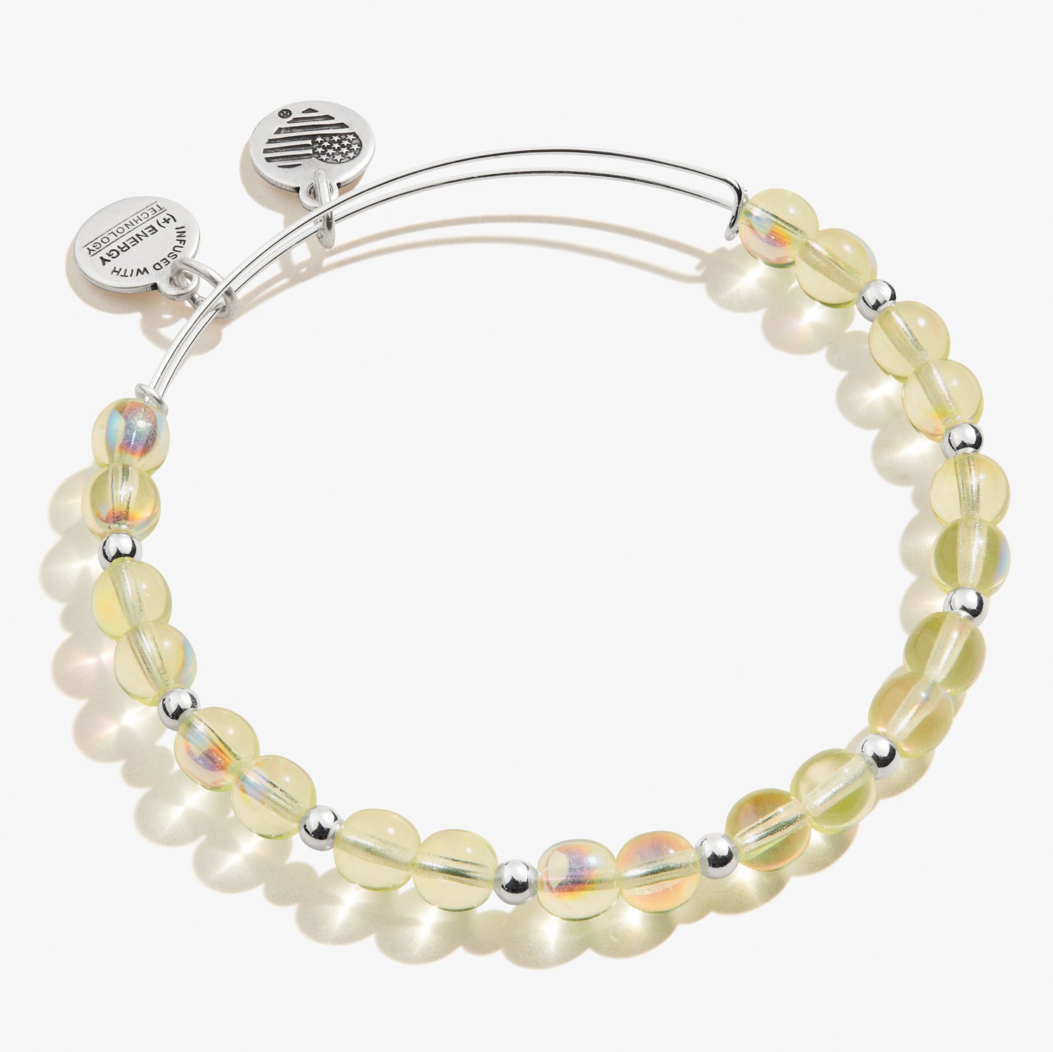 Iridescent Beaded Bangle, Seafoam