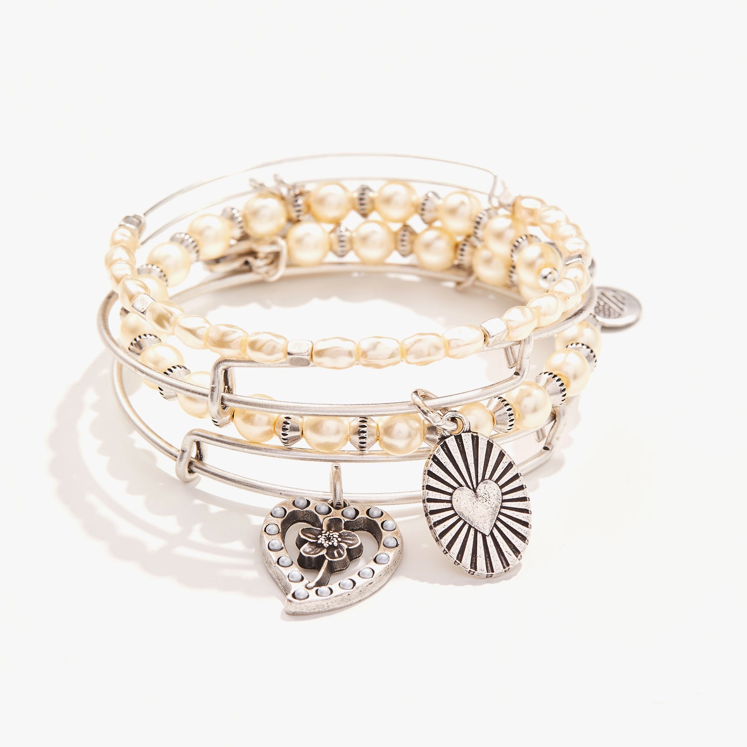 Manifest Hope and Love Charm Bangles, Set of 4