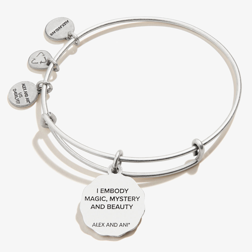 BELIEVE IN MAGIC Adjustable Stainless Steel Bangle Bracelet with Initial Charm