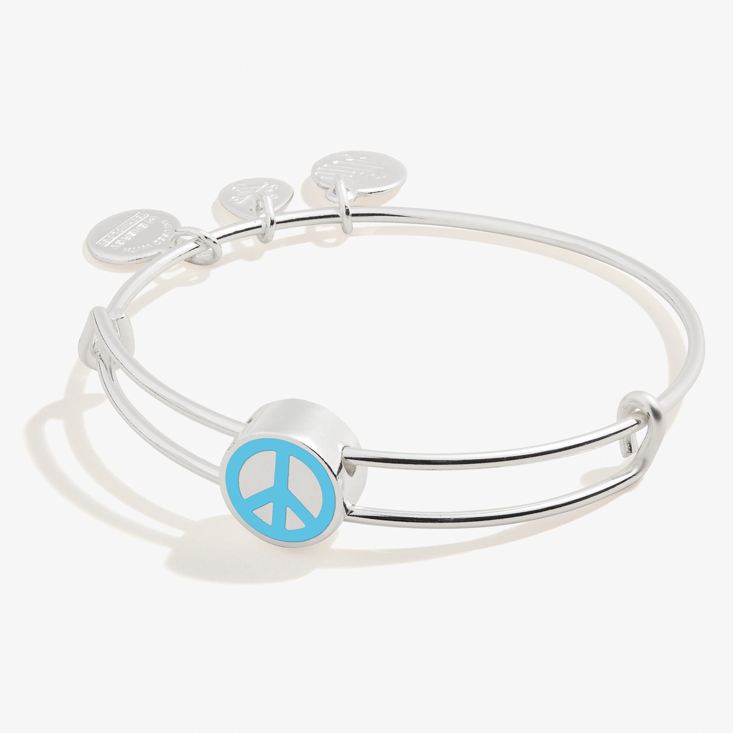 Peace Motif Inline Charm Bangle