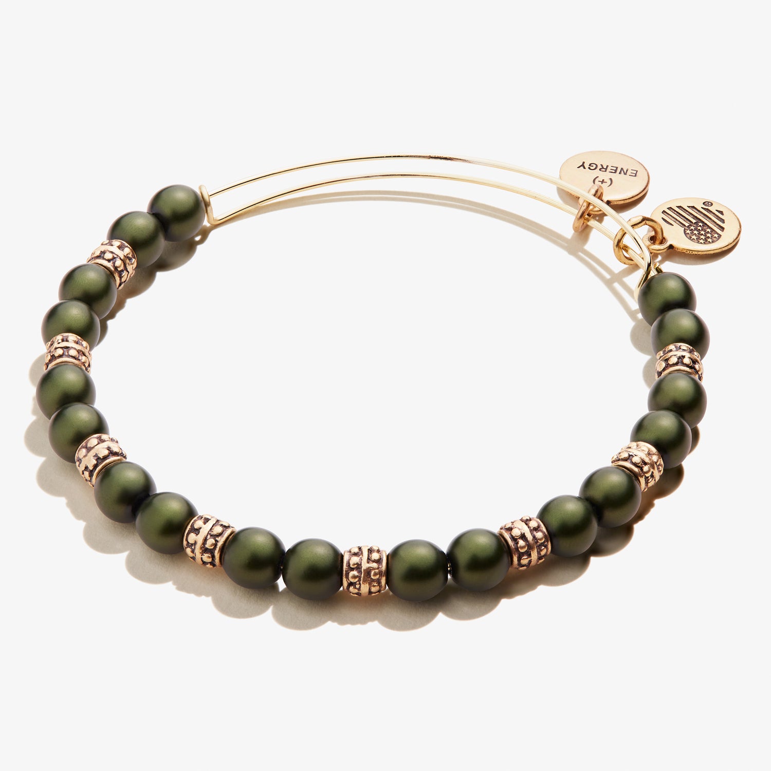 Pearl Beaded Bangle, Emerald Green