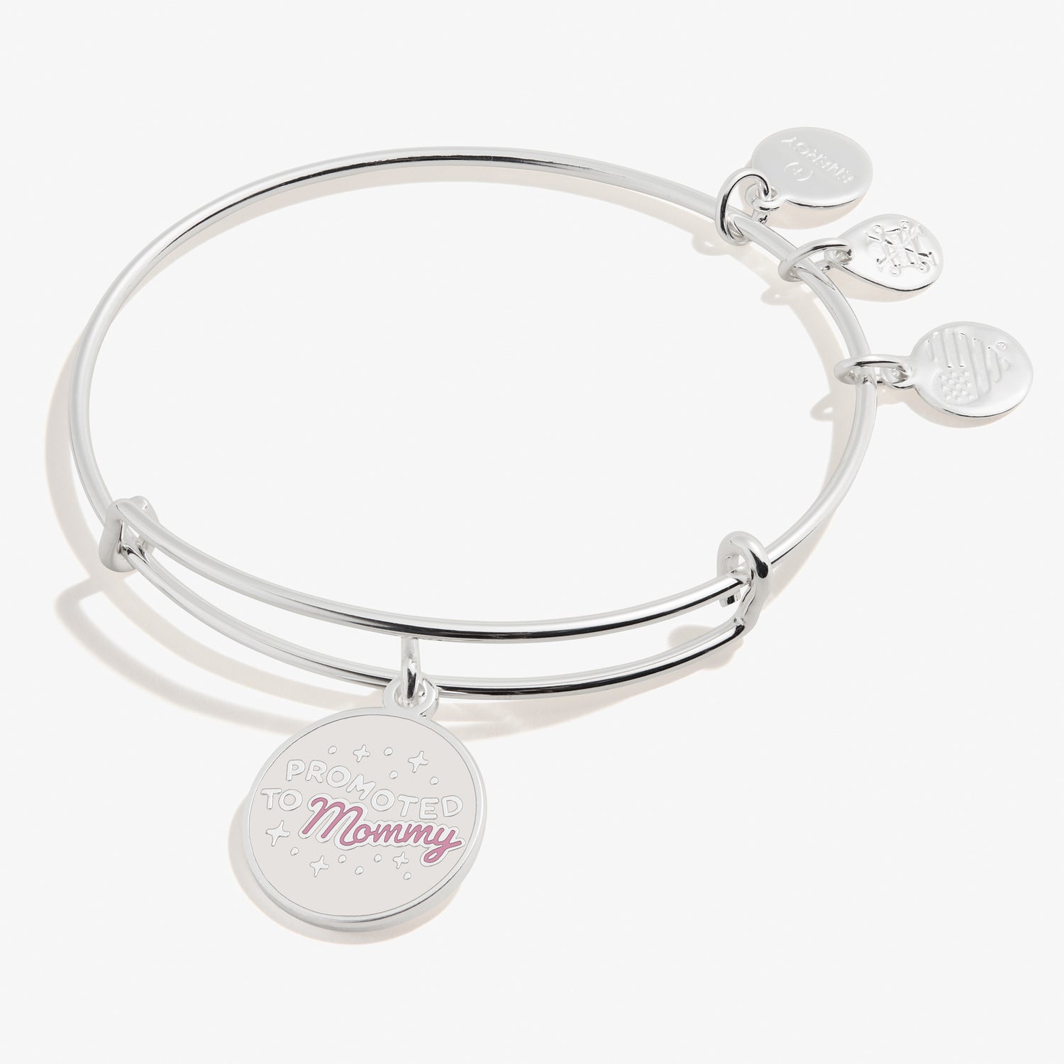 'Promoted to Mommy' Charm Bangle Bracelet