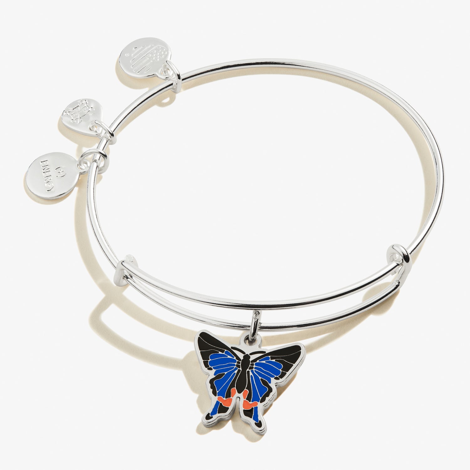 Rhetus Periander Butterfly Charm Bangle