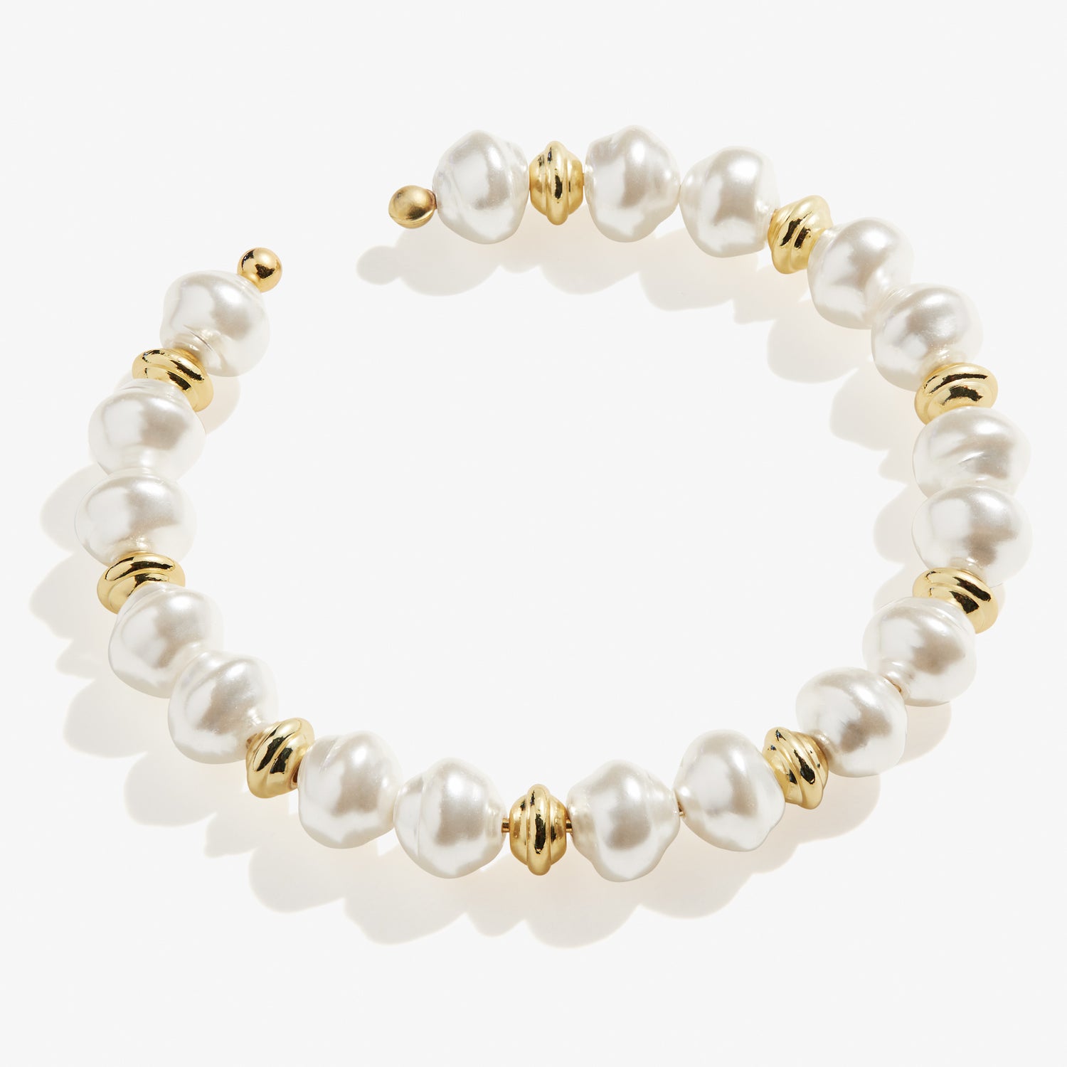 Sea Sultry Cuff Bracelet, Soft Pearl White