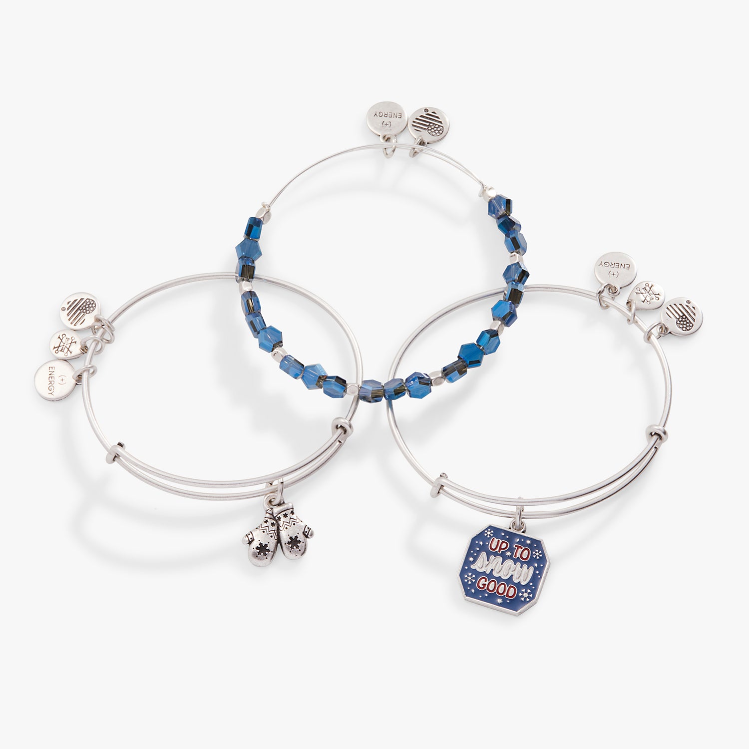 'Up to Snow Good' Charm Bangle, Set of 3