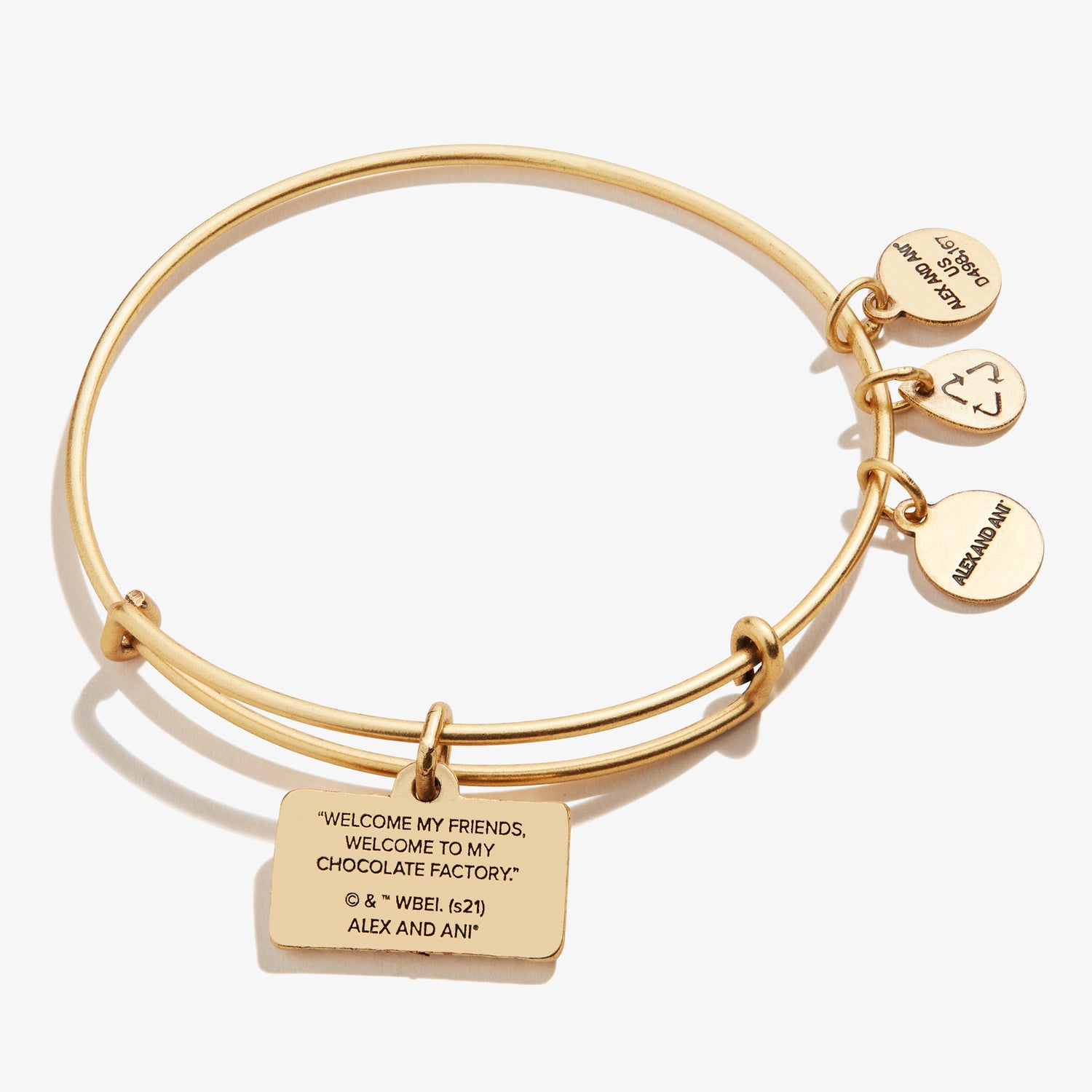 Willy Wonka Golden Ticket Charm Bangle