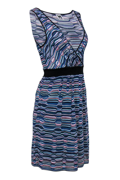 Higgins Continu Chromatisch Missoni - Purple Wavy Striped V-Neck Knit Dress Sz 2 – Current Boutique