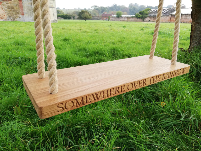 large wooden swing seat