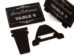 Personalized White Ink Printing Chalkboard Wedding Place Cards with Easels