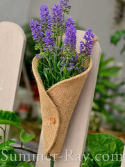 100 mm Rustic Burlap Pew Cones