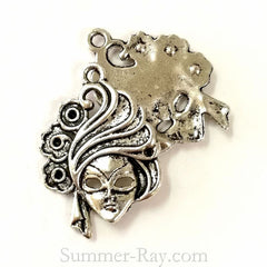 Tibetan Silver Masquerade Charm Pendant