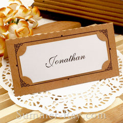 Personalized Vintage Frame Double-Layered Wedding Place Card