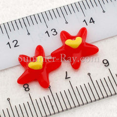 Cabochon Resin Starfish with Heart